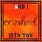 16 identical orange square icons with black borders, each displaying the text "AND I crashed INTO YOU" in varying font styles and colors