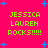 Bright pink background with blue star shapes and green text reading "JESSICA LAUREN ROCKS!!!!!" repeated in four identical sections.