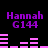 Purple text 'Hannah G144' appears above pink horizontal bars on a black background, with bar patterns changing across frames.