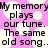 Pixelated text on a pink and white background with repeated phrases and a star pattern.