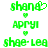 Green pixelated text and heart symbols arranged in three on white background, with variations in letter shapes and heart positions across frames
