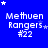 Blue background with white text "Methuen Rangers #22" repeated in a , stars scattered around each instance