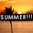 A four- shows a beach sunset with palm trees, where text and tree positions change