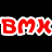 Red pixelated text 'BMX' and '836' with white outlines on a black background, static display.