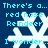 Blue background with white snowflake shapes and cyan text reading 'There's a... red nose Reindeer I wonder...' repeated in four quadrants.