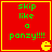 Red square with yellow border displays green text 'skip like a ponzy!!!!' and small yellow Pac-Man icon at bottom right corner.