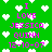 Green background with white pixelated hearts and pink text reading 'I LOVE JESSICA QUINN 12-10-07' repeated in a pattern