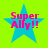 Four identical pixelated blue stars with pink text "Super Ally!!" on a bright green background, arranged in a