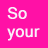 A static image with a bright pink background displaying white text arranged in a pattern, with a gray rectangular area at the bottom right