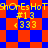 Animated icon with alternating red and blue diamond patterns, yellow text repeating '9hOrEsHoT', '#13', '<333' on both backgrounds.
