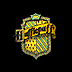 Animated shield-shaped icon with blue-yellow stripes, yellow text 'HOGWARTS', and a crown on top; the text shifts position across frames.
