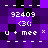 Pixelated purple and black with repeated white text elements including numbers, symbols, and partial phrases
