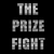 Two side-by-side animated frames of a pixelated text-based icon showing "THE PRIZE FIGHT" in blocky white letters on black background, with left frame having grayed-out pixels and right frame fully bright.
