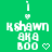 Green background with repeated white text 'Kshawn AKA BOO' and small heart symbols, arranged in a pattern