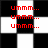 Pixelated red text on black-and-white checkered background with gray overlay, showing repeated 'ummm...' and 'uhhh...' phrases alongside dotted lines.