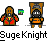 Animated contact sheet of pixel art character Suge Knight in various poses with text and effects, displayed on gray background.
