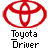 Red Toyota emblem above black text reading 'Toyota Driver' on gray background.