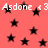 Red background with black stars and repeated white text 'Asdone <3' across the image.