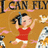 Pixelated image of a character in red top and white shorts with arms raised, set against brown background with partial text "I CAN FLY" visible.
