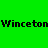 A 4-frame contact sheet of a static animated icon showing the word "Winceton" repeated across four colored backgrounds in pixelated black text.