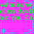 Pixelated green text on bright pink background with cyan decorative elements, repeating phrases and symbols in a -like pattern