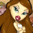 A 48x48 pixel buddy icon featuring a cartoon character with long brown hair and red lips on the left, next to green text reading "Original Icons .com" on a dark green background.