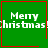 Green square icon with white pixelated text reading "Merry Christmas" and red border, featuring a small red heart in top-right corner and red star-like symbol in bottom-right corner.