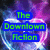 Pixelated text reads "The Downtown Action" in green letters on blue rectangular backgrounds against a multicolored pixelated backdrop.