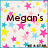 Pixelated image with colorful stars and text reading "Megan's crushin" on a white background.