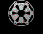 Animated circular icon with a central starburst pattern and surrounding segmented border, displaying sequential changes in internal shapes across frames.