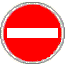 Red circular icon with white horizontal bar, transitioning to yellow eyes and jagged mouth expressions.