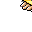Pixelated hand wearing yellow glove with black lines, shown in multiple poses against white background.