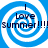 Four identical blue and white spiral patterns with dark text reading "Love summer!!!!!" arranged in a