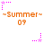 ~Summer~ 09 text in orange with pink star icons above and below, arranged in two on white background