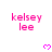 Pixelated pink text 'kelsey lee' appears above a small pink heart symbol on a white background, with the heart's shape changing across frames.