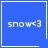 Blue square icon with white text "snow<3" and a small heart symbol in the bottom-right corner of one frame.