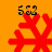 Four red snowflake-shaped icons on an orange background, each with black text above reading "552".