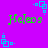 Green text reading 'Heleena' on a purple background with cyan square patterns, static image.