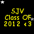 Yellow text on black background with white and gray stars, displaying 'SJV Class OF 2012 <3' repeated across multiple