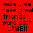 A static image displays text in four quadrants with varying background colors and pixelation levels.