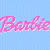 Pixelated graphic with pink 'Barbie' text on left, orange 'Aim', yellow 'phuck', and white '.com' text stacked right on light blue background.