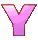 Nine identical pink Y-shaped icons with brown outlines arranged in a on gray background
