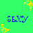 Green background with repeating yellow square patterns and blue text reading SEXY in pixelated font.