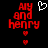 Pixelated red text 'Ali and henry' with two red hearts below, a white heart above on black background; left frame shows white heart, right frame shows no heart.