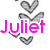 Animated icon with pink text and gray heart symbols, showing sequential changes in text content across frames.