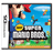 Pixelated character in blue overalls and red cap stands on green grass with gray blocks, yellow coin, and flying enemies under a blue sky.