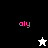 Pixelated icon with pink 'aly' text and a star symbol that alternates between white on black background and black on white background.