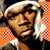 Pixelated static image of a person with light brown hair and dark skin wearing a white headband, set against an orange pixelated background.