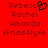 Red background with pixelated text and a black heart symbol above 'Rebecca' on the left side of the image.