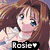 Pixelated anime-style character portraits with text labels, featuring two distinct female figures and their combined form against a light blue sky background.